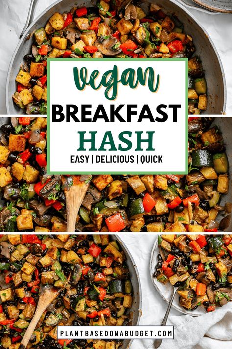 Breakfast Potato Hash [Roasted + Skillet] Vegan Hashbrown Recipes, Vegan Breakfast Hash, Vegan Potato Breakfast, Potato Hash Breakfast, Plant Based On A Budget, Breakfast Potato, Potato Hash Recipe, Cheap Vegan, Vegan Breakfast Easy