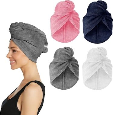 How To Get The Nancy Meyers Aesthetic In A Dorm Room Turbie Twist, Microfiber Hair Towel, Hair Towel Wrap, Hair To One Side, Hair Turban, Essential Accessories, Towel Wrap, Wavy Curly Hair, Hair Towel