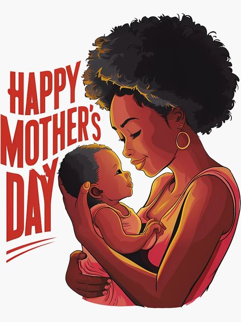 "Happy Mother's Day Postcard, African American Mom and Baby, Special Mom Celebration, Gift for Mother, Keepsake" Sticker for Sale by WatermelonPink | Redbubble Mother Son Art, Happy Mothers Day Clipart, Happy Mothers Day Images, Mothers Day Images, God Is Able, The Therapist, Happy Birthdays, African Theme, Iphone Wallpaper For Guys