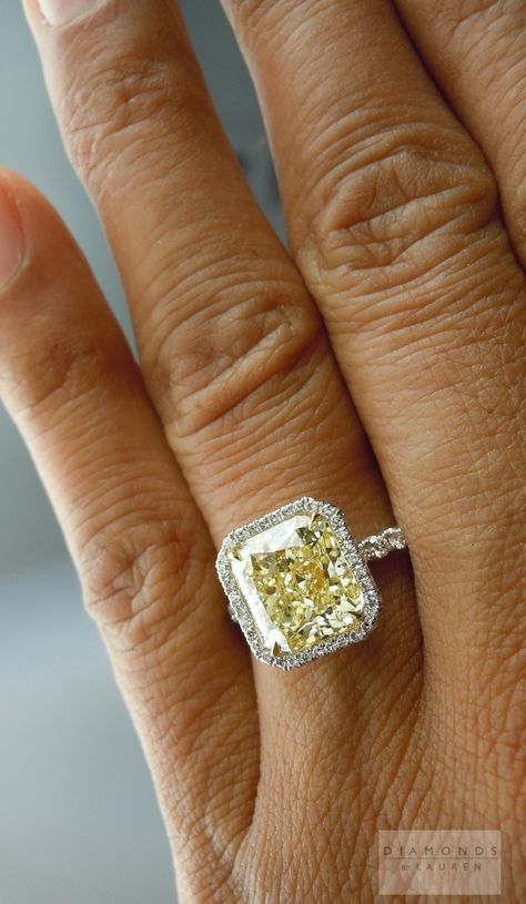 yellow diamond ring Jewellery Website, Jewellery Shops, Yellow Diamond Ring, Emerald Cut Engagement Ring, Canary Diamond, The Bling Ring, Right Hand Ring, Box Hinges, Emerald Cut Engagement