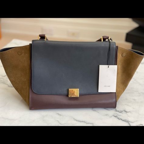 100% Authentic Celine Trapeze Bag Celine Bag Trapeze, Celine Trapeze, Trapeze Bag, Celine Handbags, Celine Bag, Dust Bag, The 100, Handbags, Closet