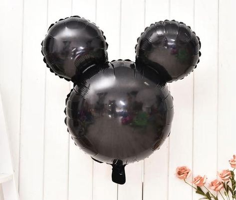 Modern Mickey Mouse Party, Mickey Mouse Balloon, Mickey Decorations, Black Mickey Mouse, Mickey Mouse Balloons, Dripless Candles, Disney Balloons, Mickey Theme, Disney Theme Party