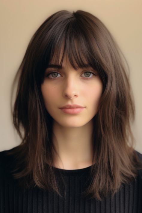 For those seeking a modern appearance, pin-straight curtain bangs are an excellent choice. This style works well with medium-length haircuts. Click here to check out more cute curtain bangs hair ideas trending right now. Bangs Hair Ideas, Cute Curtain Bangs, Bangs With Medium Hair, Hot Hair Styles, Long Hair With Bangs, Haircuts With Bangs, Curtain Bangs, Blonde Balayage, Medium Length Hair Cuts