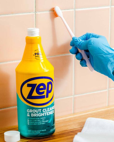 Best Method for Cleaning Grout - Tested, Kitchen and Bathroom | Kitchn Best Way To Clean Grout, Cleaning Tile Grout, Best Grout Cleaner, Cleaning Grout, Clean Grout, Hardwood Floor Cleaner, Cleaning Wood Floors, Cleaning Methods, Clean Tile Grout