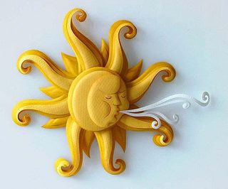 Paper Sculpture Sun | by all things paper Polymer Clay Sun, Sun Craft, Clay Sun, Sculpture Illustration, 3d Sun, Paper Sun, 3d Paper Art, Paper Sculptures, Sun Illustration