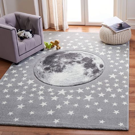 Grey And White Rug, Kids Area Rugs, Childrens Lighting, Childrens Rugs, Light Grey Rug, Star Nursery, Light Grey Area Rug, Gray Area Rug, Nebraska Furniture Mart