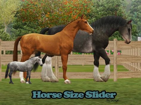 Horse Size Slider Bongomazing Simblr download Sims 3 Horse Mods, Sims 3 Horse Cc, Sims Horses, Sims3 Cc, The Sims 3 Pets, Sims Pets, Sims 3 Cc Finds, Sims 3 Mods, 3 Horses