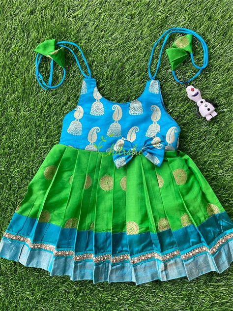 Excited to share the latest addition to my #etsy shop: Blue Jumka New Born Baby Dress Tutorials, Baby Girl Dresses Indian, Born Baby Dress, Baby Dress Tutorials, Baby Stitch, Frocks For Babies, Cradle Ceremony, Parrot Green, Dress Models