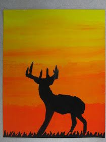 Last year, I introduced a lesson  about analogous colors and blending paint to my 6th grade students. It was very successful, and the studen... Analogous Art, Silhouette Drawing Ideas, Analogous Painting, Silhouette Paintings, Blending Paint, Student Painting, Analogous Colors, Painting Station, Easy Silhouette