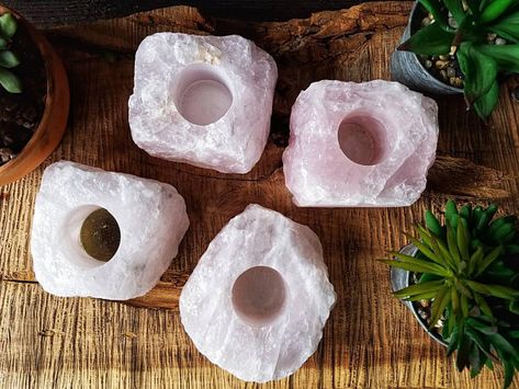 Stone Succulent, Rose Quartz Candle Holder, Rose Quartz Candle, Quartz Candle, Quartz Candle Holder, Mandala Rose, Large Candle Holders, Crystal Candle, Crystal Candle Holder