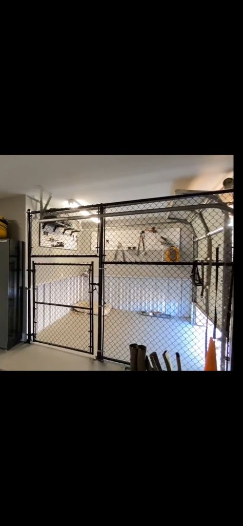 Luxurious Dog Room, Dog Kennel In Basement, Dog Bed In Garage, Dog Room Multiple Dogs, Dog Kennel Basement, Garage With Dog Kennel, Dog Run In Garage, Dog Set Up In Garage, Indoor Dog Kennels Ideas