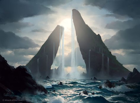 ArtStation - Mtg - Island Mtg Art, Fantasy Ideas, Landscape Background, Fantasy Concept, Fantasy Images, Landscape Artwork, Fantasy Art Landscapes, Fantasy Concept Art, Wizards Of The Coast