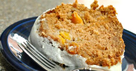 So way back in August, I had a basket full of peaches fresh from the orchard that were tempting me from the counter.  I had many plans ... Apple Spice Cake Recipe, Spiced Peaches, Apple Spice Cake, Spice Cake Recipes, Easy Peasy Recipes, Peach Desserts, Peach Cake, Cookie Snack, Peach Recipe