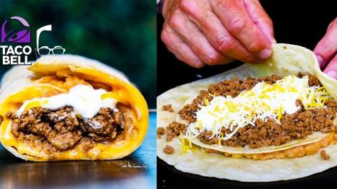 Taco Bell 5 Layer Burrito Recipe, 5 Layer Burrito Recipe, Taco Bell Burrito Recipe, Beefy 5 Layer Burrito, 5 Layer Burrito, Burrito Ingredients, Taco Bell Recipes, Burrito Recipe, Diy Joy