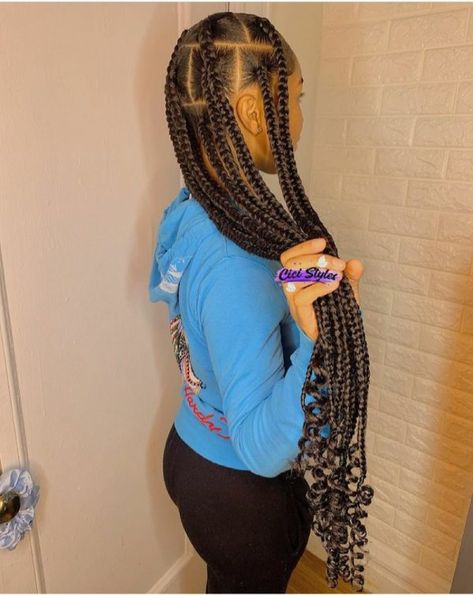 Coi Leray Braids - The Hairstyle You Should Try This Year - Wondafox Knotless Coi Leray Braids, Large Coi Leray Braids, Jumbo Coi Leray Braids, Coi Leray Braids With Curls, Jumbo Knotless With Curls, Short Jumbo Knotless Braids, Long Coi Leray Braids, Jumbo Knotless Box Braids With Curls, Hairstyle With Weave