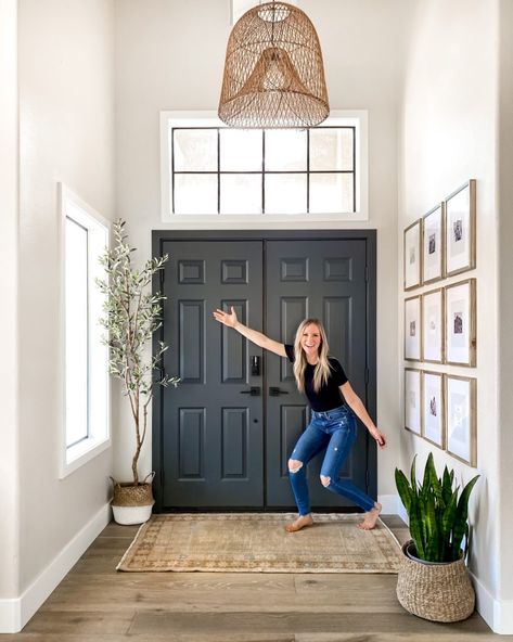 Angela Rose Home, Foyer Ideas Entryway, Angela Rose, Built In Bunks, Painted Front Doors, Foyer Design, Entry Hallway, Home Entrance Decor, Entrance Decor