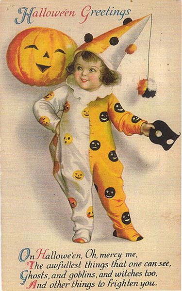 Vintage Halloween Cards, Victorian Halloween, Vintage Halloween Images, Clown Halloween, Carte Halloween, Halloween Clown, Halloween Greetings, Pumpkin Party, Pumpkin Jack