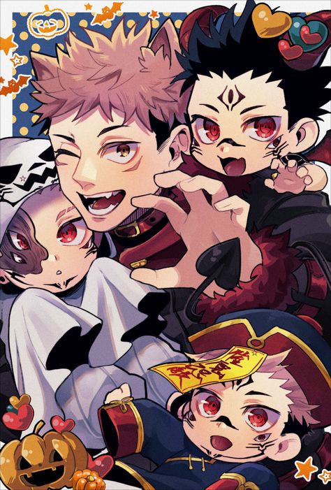 Yuuji And Sukuna, Sukuna And Itadori, Goth Gloves, Yuji Sukuna, Ju Jitsu, Cute Tigers, Bleach Anime, Cute Chibi, Handsome Anime Guys