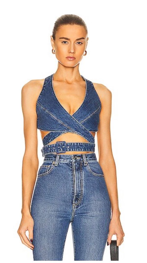 Denim Bra Top, Denim Bra, Azzedine Alaia, Bra Top, Bra Tops, Latest Design, Two Piece Pant Set, Camisole Top, Happy Shopping