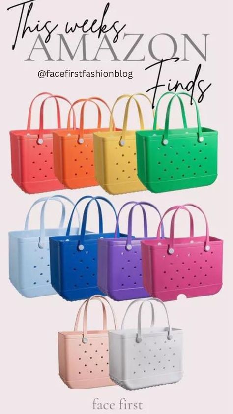 The Best Bogg Bag Dupe from Amazon! Rubber Beach Tote. Nursing Bag, Rubber Bags, Preppy Bags, Rhinestone Handbags, Pool Bag, Bogg Bag, Nurse Bag, Pool Bags, Oversized Tote Bag