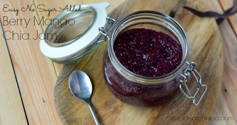 Low Sugar Jam Recipes, Easy Paleo Recipes, Chia Jam Recipe, Fruit Butter, Paleo Snack, Mango Jam, Life Challenge, Chia Jam, Paleo Recipes Easy