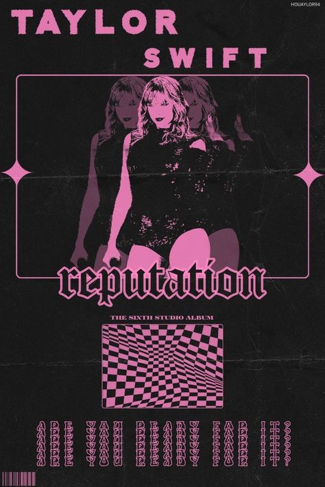 Reputation Poster, Taylor Swift, Swift, Concert, Pink, White, Black