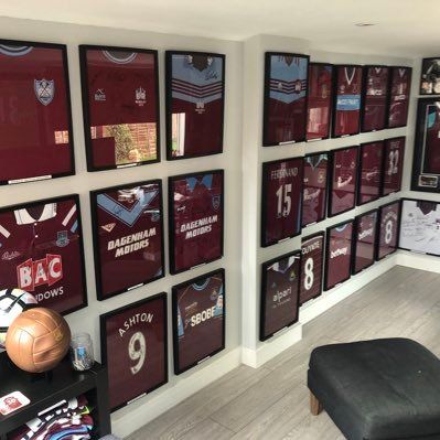 Football Jersey Display Ideas, Marcus Johns, Football Rooms, Games Room Inspiration, Bar Shed, Jersey Display, Man Cave Room, Award Display, Tshirt Display