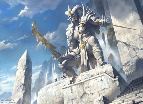 ArtStation - Monument of the Warrior King, Veli Nyström Giant Statue, Character Statue, Warrior King, Fantasy Concept, King Art, Fantasy Paintings, Fantasy Setting, Fantasy Places, Art Station