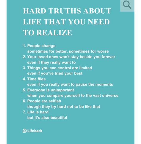 hard truths Inspirational Life Lessons, Important Life Lessons, Bad Life, Life Quotes Love, Wise Words Quotes, Life Quotes To Live By, Hard Truth, Funny Quotes About Life, Lesson Quotes