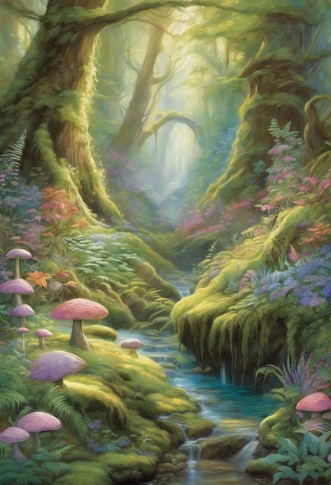 enchanted forest retreat Check more: https://paintlyx.com/enchanted-forest-retreat/ Whimsical Forest Art, Magic Forest Aesthetic, Fairy Mosaic, Fairy Forest Art, Fairy Forest Aesthetic, Magical Forest Aesthetic, Enchanted Forest Aesthetic, Enchanted Forest Wallpaper, Enchanted Forest Painting