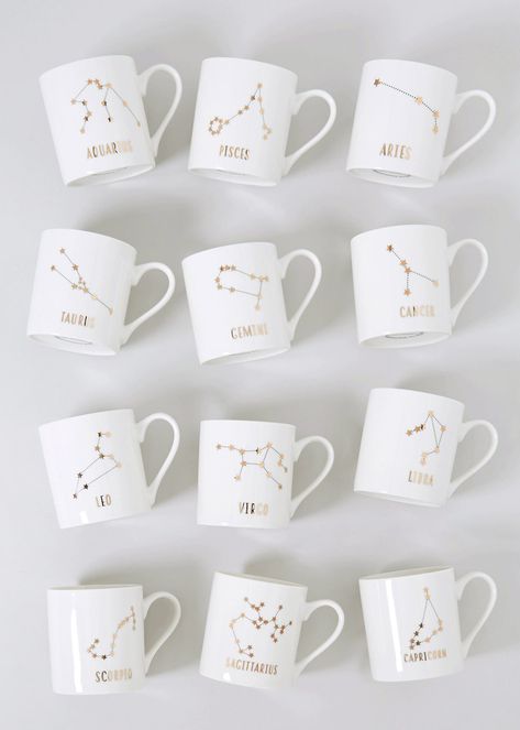 Southern Charm Decor, Aries And Pisces, Gemini And Libra, Online Clothes Shopping, Coffee Truck, The Zodiac Signs, White Mugs, Mug Collection, Sagittarius And Capricorn