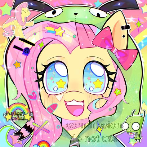 Fluttershy Invader Zim, Antonymph Fluttershy, Mlp Flutterdash, Heo Peppa, My Lil Pony, Mlp Fan Art, My Little Pony Characters, My Little Pony Drawing, Kid Rock