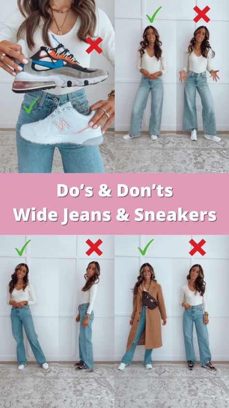 Baggy Wide Leg Jeans Outfit, Wide Leg Denim Pants Outfit, White Sneakers Outfit Winter, Wide Leg Jeans With Sneakers, Jeans Outfit Baggy, Wide Jeans Outfit, Wide Leg Jeans Outfit Summer, How To Style Wide Leg Jeans, Wide Leg Jeans Outfits