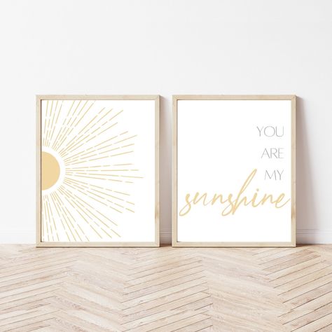 You Are My Sunshine Wall Decor, You Are My Sunshine Nursery Theme, Sun Themed Nursery, You Are My Sunshine Nursery, Sunshine Themed Nursery, Sunshine Nursery Theme, Neutral Nursery Artwork, Boho Nursery Neutral, Boho Safari Nursery