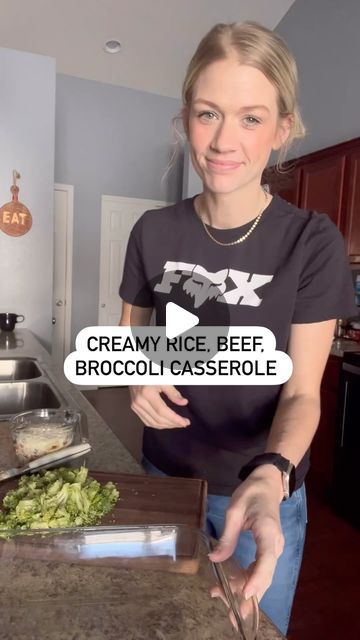 Cream Of Mushrooms, Recipes Using Rice, Chopped Broccoli, Broccoli Cheese Casserole, Beef Broccoli, Instant Rice, Creamy Rice, French Fried Onions, Cheese Casserole