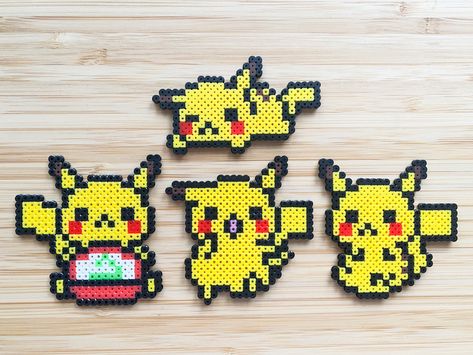 Perler Beads Crafts, Pikachu Hama Beads, Pikachu Beads, Nerdy Perler Beads, Hama Beads Pokemon, Pokemon Bead, Keychain Phone, Perler Creations, Pokemon Perler Beads