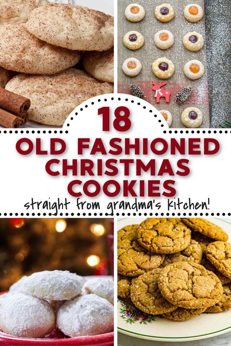 Everyone needs some good old fashioned cookie recipes to bake for the holidays. These are easy, nostalgic, and there are sure to be a couple are new recipes to you! Happy Christmas baking! Christmas Baking Classic, Christmas Desserts Old Fashioned, Christmas Easy Cookie Recipes, Old Fashioned Cookies Recipes, Old Fashioned Spritz Cookies, American Christmas Cookies, Vintage Cookies Recipes, Old School Christmas Desserts, Old Fashion Cookie Recipes Grandmothers