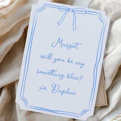 Be my something blue? Bow Bridesmaid Proposal Invitation Something Blue Crew, Be My Something Blue, My Something Blue, Be My Bridesmaid Cards, Blue Crew, Bridesmaid Cards, Kids Nursery Decor, Will You Be My Bridesmaid, Free Birthday Invitation Templates