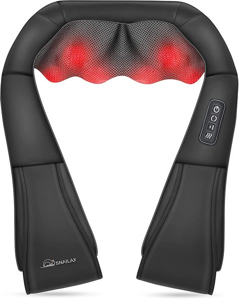 Snailax Shiatsu Neck and Shoulder Massager - Back Massager with Heat, Deep Kneading Electric Massage Pillow for Neck, Back, Shoulder,Foot,Body Foot Massager Machine, Pillow For Neck, Body Pain Relief, Neck And Back Massager, Massage Pillow, Shoulder Massage, Neck Massager, Muscle Pain Relief, Neck Pain Relief