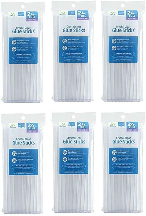 Ad-Tech W220-11ZIP24-CASE Hot Glue Sticks, 144 pcs or 6 bags, Full Size, Clear #craftsupplies Book Binding Glue, Hot Glue Sticks, Clear Glue, Paper Lace, Cute School Supplies, Glue Sticks, Glue Gun, Hot Glue Gun, Craft Business