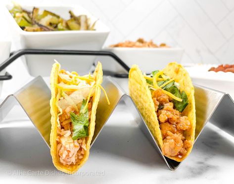 Sweet Asian Taco Meat (Chicken) - Allie Carte Dishes Taco Meat Chicken, Meat For Tacos, Asian Tacos, Low Fat Cheese, Ground Chicken Recipes, Stove Top Recipes, Asian Chicken, Best Meat, Taco Meat