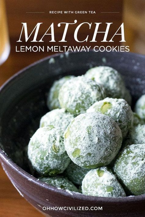 Lemon Meltaway Cookies, Matcha Tea Recipes, Matcha Tea Benefits, Green Tea Dessert, Meltaway Cookies, Matcha Green Tea Recipes, Matcha Lover, Mini Dessert Recipes, Green Tea Lemon