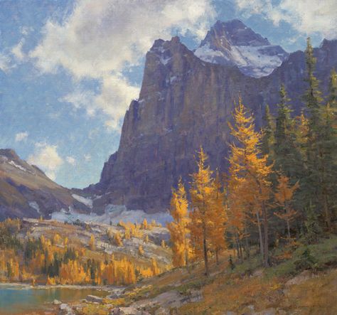 Show Preview | The Russell Clyde Aspevig, Rocky Landscape, Classical Realism, Mountain Landscape Painting, Mountain Landscapes, Misty Mountain, Western Landscape, Western Paintings, American Painting