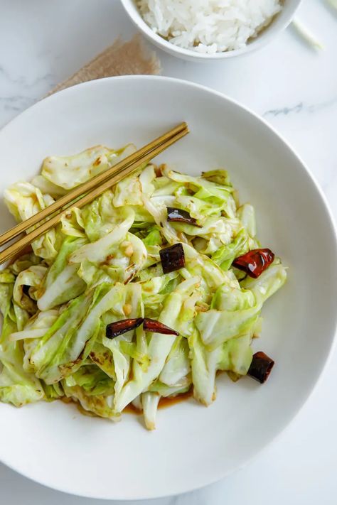 Chinese style cabbage stir fry|chinasichuanfood.com Chinese Cabbage Stir Fry, Stir Fried Cabbage Recipes, Sour Cabbage, Sichuan Food, Asian Noodle Dishes, Chinese Kool, Asian Side Dishes, Cabbage Stir Fry, Asian Vegetables