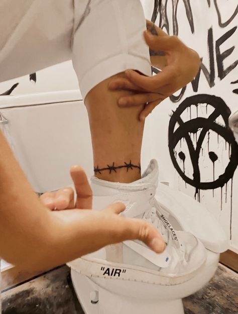 Barbed Wire, Tattoo Idea, White Sneaker, Tatting, See More, Tattoo Designs, Street Wear, Tattoos, Sneakers