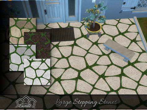 Sims 4 Cc Outdoor Floor, Sims 4 Pavement Cc, The Sims Green Diamond, Sims 4 Stepping Stones, Large Stepping Stones, Sims 4 Stone Wall Cc, Electronic Art, Beach Sand, Paint Set