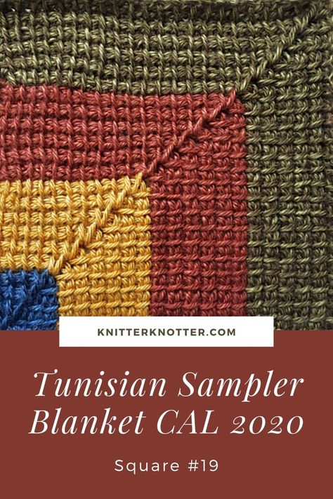 Tunisian Mitered Square, Tunisian Crochet Granny Square, Tunisian Crochet Squares, 10 Stitch Blanket, Tunisian Crochet Free, Tunisian Stitches, Tunisian Hooks, Tunisian Crochet Blanket, Tunisian Crochet Hook