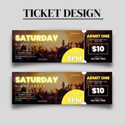 Concert Passes Design, Ticket Flyer Design, Party Ticket Design, Ticket Graphic Design, Festival Ticket Design, Ticket Design Ideas, Concert Ticket Design, Event Ticket Design, Tickets Design