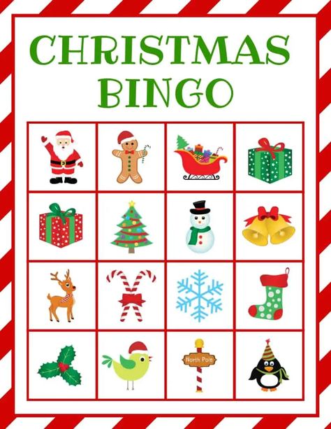 Bingo Printable Free, Games For The Family, Holiday Bingo Cards, Free Holiday Printables, Printable Christmas Bingo Cards, Christmas Bingo Printable, Kindergarten Party, Christmas Bingo Game, Christmas Bingo Cards