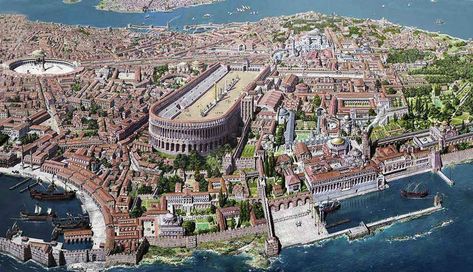 Constantinople was the capital of the eastern Roman Empire for more than a millennium, founded by Emperor Constantine the Great. Fall Of Constantinople, Sejarah Kuno, Constantine The Great, Eastern Roman, Empire Romain, Roman City, Byzantine Empire, Hagia Sophia, Roman History